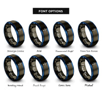 font options for inside engraving on gunmetal & blue southern cross crux rings