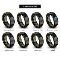 font options for inside engraving on gunmetal & blue southern cross crux rings