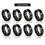 font options for inside engraving on black & grey southern globe rings
