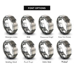 font options for inside engraving on silver southern globe rings