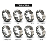font options for inside engraving on silver southern globe rings
