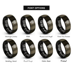 font options for inside engraving on gunmetal & black southern globe rings