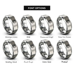 font options for inside engraving on grey southern hemisphere rings