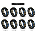 font options for inside engraving on gunmetal & blue southern hemisphere rings
