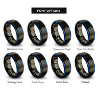 font options for inside engraving on gunmetal & blue southern hemisphere rings