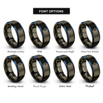 font options for inside engraving on gunmetal & blue southern hemisphere rings