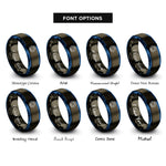 font options for inside engraving on gunmetal & blue southern hemisphere rings