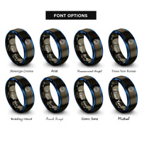 font options for inside engraving on gunmetal & blue southern hemisphere rings