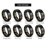 font options for inside engraving on gunmetal & blue southern hemisphere rings