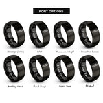 font options for inside engraving on black souvlaki skewer rings