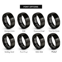 font options for inside engraving on black souvlaki skewer rings