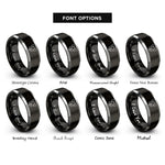 font options for inside engraving on black & gray sow rings
