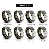 font options for inside engraving on gunmetal & grey sow rings