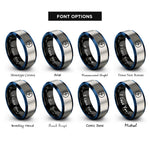 font options for inside engraving on black & blue & silver sowilo rings