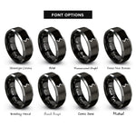 font options for inside engraving on black & gray sowilo rings