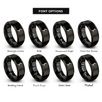 font options for inside engraving on black sowilo rings