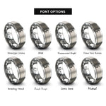 font options for inside engraving on grey sowilo rings