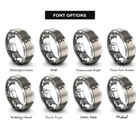 font options for inside engraving on grey sowilo rings
