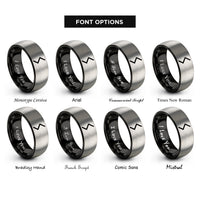 font options for inside engraving on black & grey sowilo rune rings