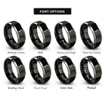 font options for inside engraving on black & gray sowilo rune rings