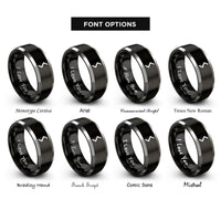 font options for inside engraving on black & silver sowilo rune rings
