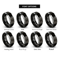 font options for inside engraving on black & grey soy sauce bottle rings