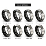 font options for inside engraving on black & grey soy sauce bottle rings