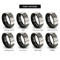 font options for inside engraving on black & grey soy sauce bottle rings