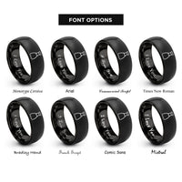 font options for inside engraving on black soy sauce bottle rings