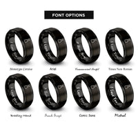 font options for inside engraving on black soy sauce bottle rings