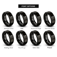 font options for inside engraving on black soy sauce bottle rings