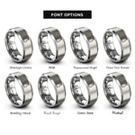 font options for inside engraving on gray soy sauce bottle rings
