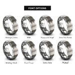 font options for inside engraving on grey soy sauce bottle rings