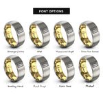 font options for inside engraving on gold & silver soy sauce packet rings