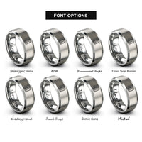 font options for inside engraving on silver soy sauce packet rings