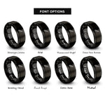 font options for inside engraving on black soybean pod rings