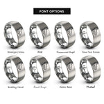 font options for inside engraving on silver spa layout rings