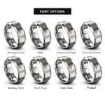 font options for inside engraving on gray spa layout rings