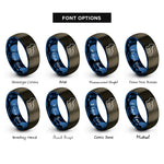 font options for inside engraving on gunmetal & blue spa layout rings