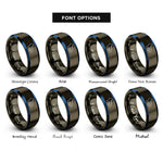 font options for inside engraving on gunmetal & blue spa layout rings