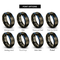 font options for inside engraving on gunmetal & blue spa layout rings