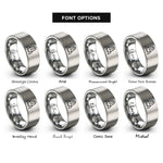 font options for inside engraving on grey space capsule rings