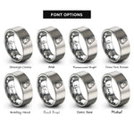 font options for inside engraving on gray space capsule rings
