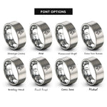 font options for inside engraving on gray space capsule rings