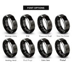 font options for inside engraving on black & grey space force rings