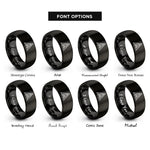 font options for inside engraving on black space force rings