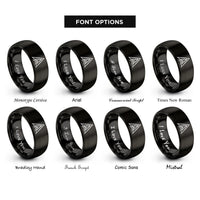 font options for inside engraving on black space force rings