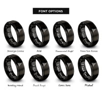 font options for inside engraving on black space force rings