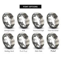 font options for inside engraving on grey space force rings