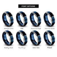font options for inside engraving on blue & grey space needle rings